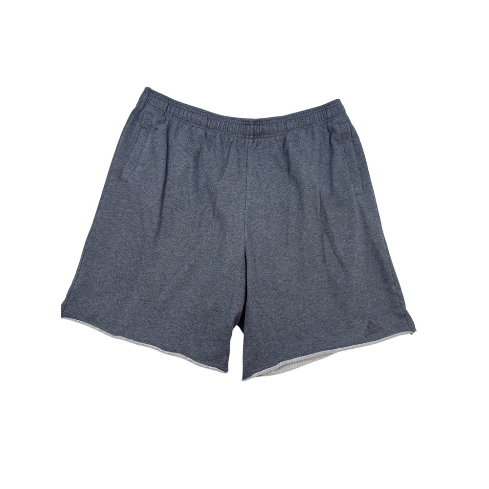 Adidas French Terry Shorts XL Mens Heathered Drawstring Pockets Grey CE9799